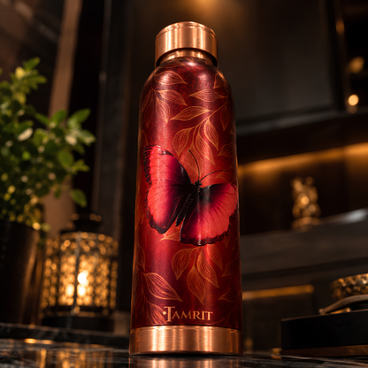 Tamrit CuPro Butterfly UV Embossed Copper Bottle 900 ml