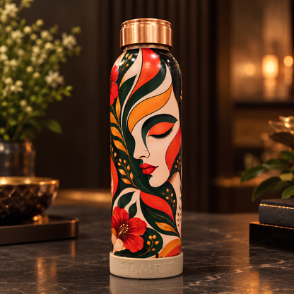 Tamrit CuPro Botanical Muse Copper Bottle | Pure Copper 1 Litre