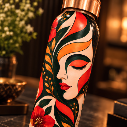 Tamrit CuPro Botanical Muse Copper Bottle | Pure Copper 1 Litre