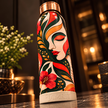 Tamrit CuPro Botanical Muse Copper Bottle | Pure Copper 1 Litre