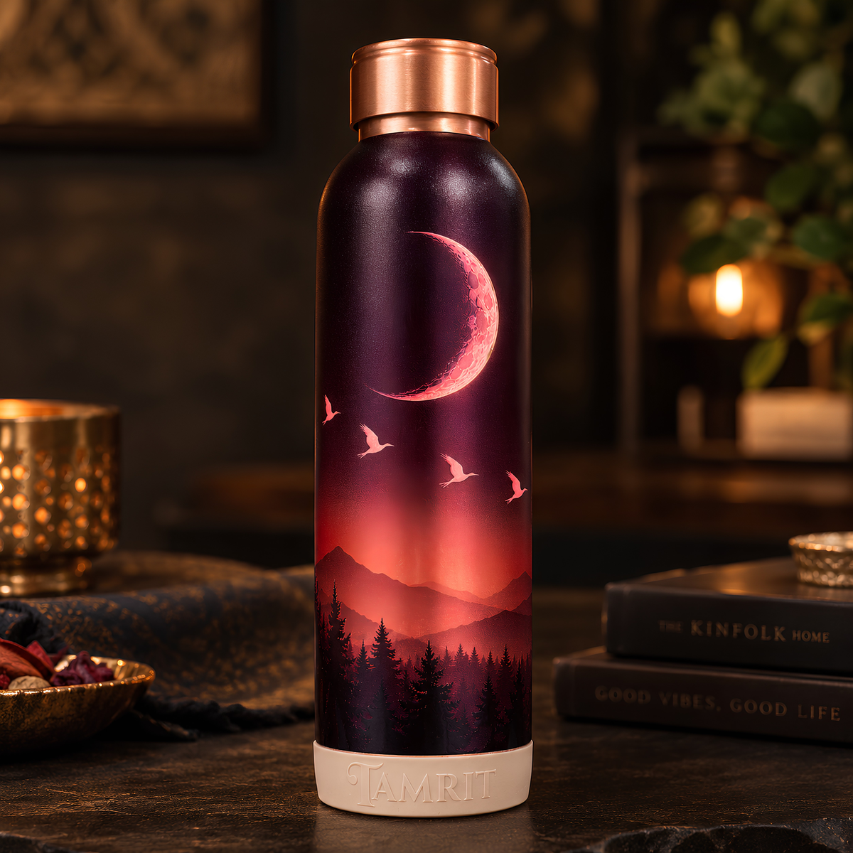 Tamrit CuPro Midnight Moon UV Embossed Copper Bottle 900 ml