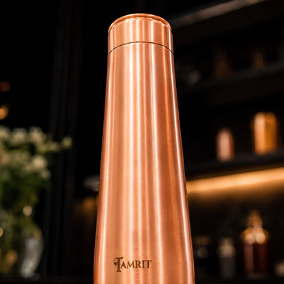 Tamrit CuFit copper bottle standing view, sleek gym-friendly design