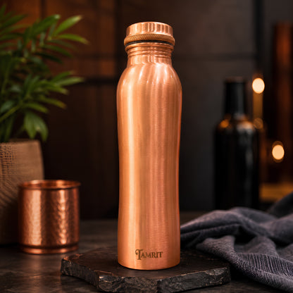 Tamrit CuFlow classic matte 1 Litre pure copper water bottle