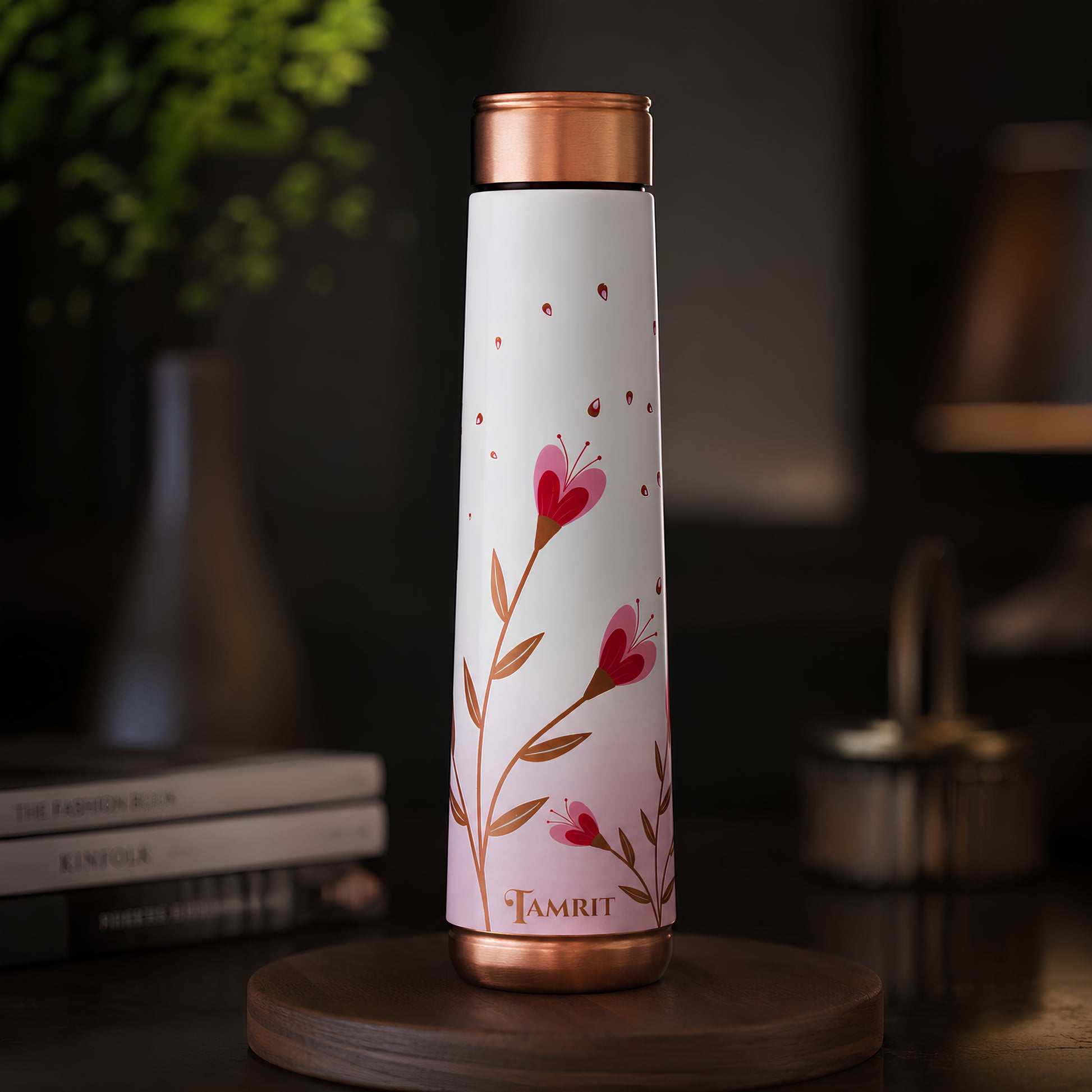 Tamrit 1L pure copper bottle - embossed print finish
