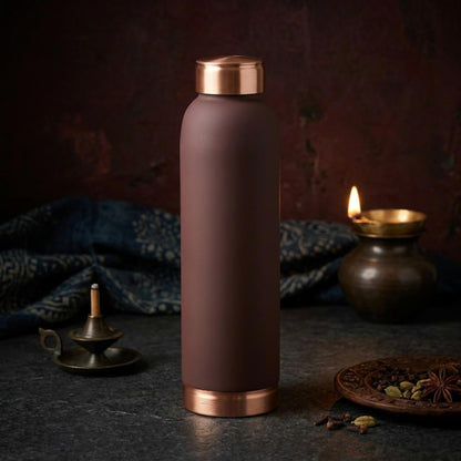 Pure Copper Coloured Water Bottle 1 Litre | Ayurvedic Copper Vessel for Drinking | Leak-Proof, Toxin-Free | Tamrit