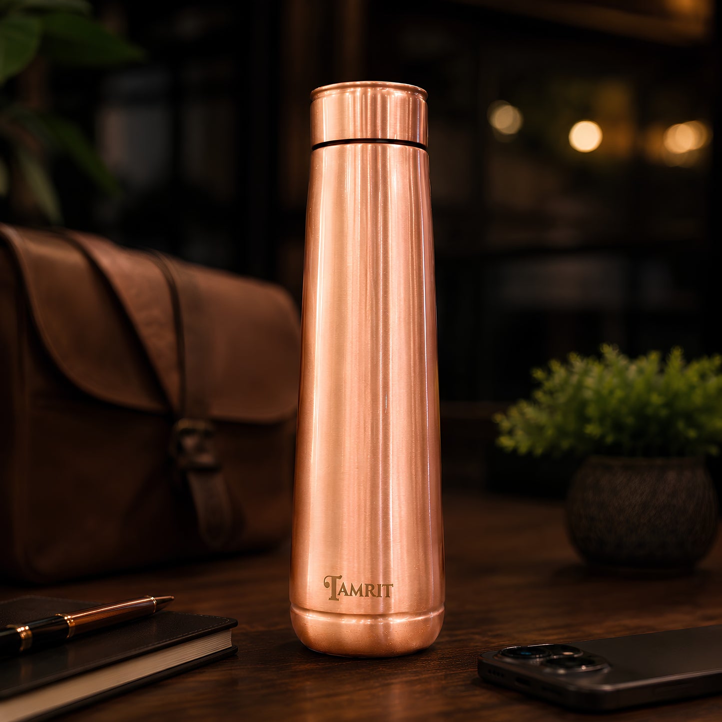 Tamrit Curo classic matte 1 Litre pure copper water bottle
