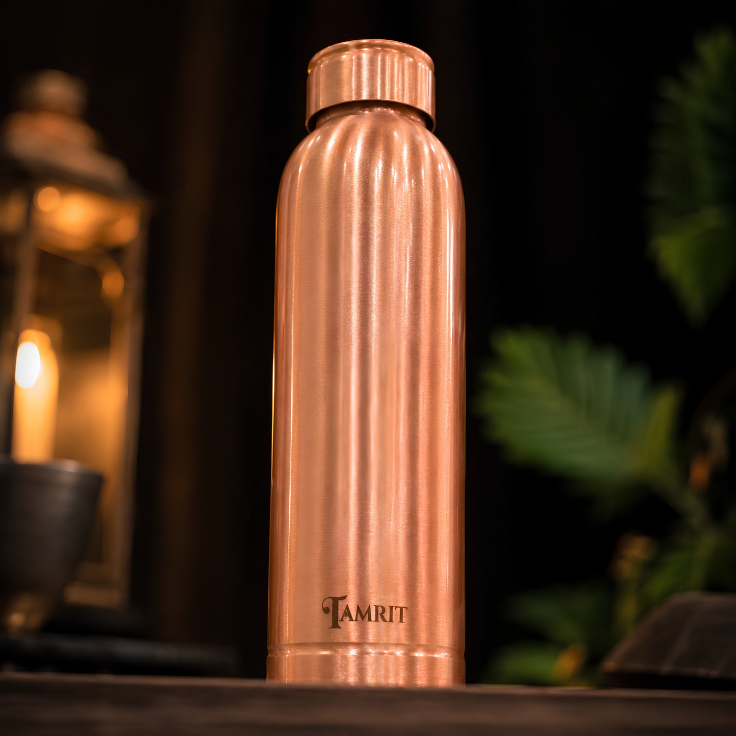 Tamrit CuPro copper bottle standing view, showing sleek design
