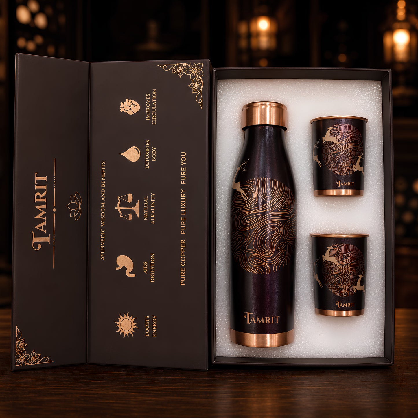 Tamrit premium copper gift set - festival and wedding gifting